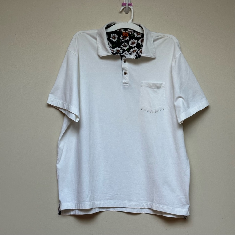 Tailor Vintage Mens Polo white short sleeve shirt size XL